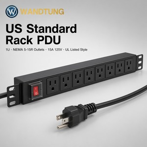 Universal Pdu Rack Pdu 1U Socket 6 8 10 12 Port PDU Rack Mount Power Strip